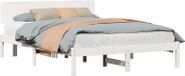 Maison Exclusive - Lit cadre avec tête de lit blanc 140 x 200 cm Bois de pin massif