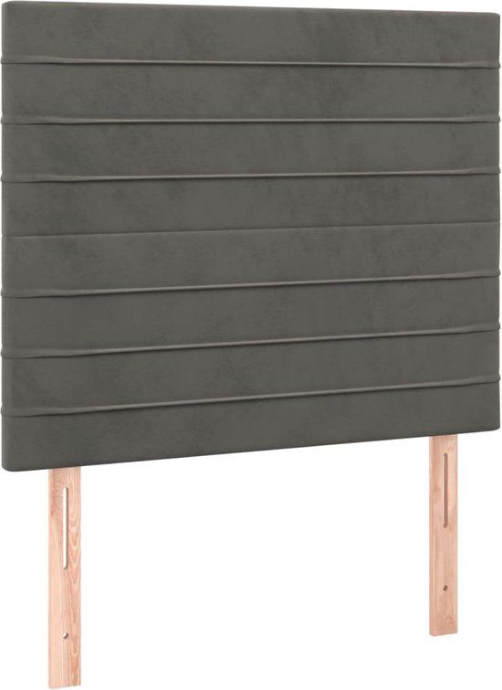 vidaXL Hoofdbord Donkergrijs Fluweel 100x5x118/128 cm