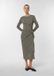 Comma Jurk Olijfgroen Lange Mouw Viscose Ronde Hals