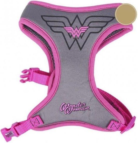 CERDÁ Wonder Woman Hondentuigje Wonder Woman - S/M - Roze/Grijs - Polyester