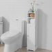 Simpletrade Armoire de salle de bain – Porte-rouleau de papier toilette – Armoire de rangement – Étagères réglables – MDF – Blanc – 20 x 100 x 18 cm