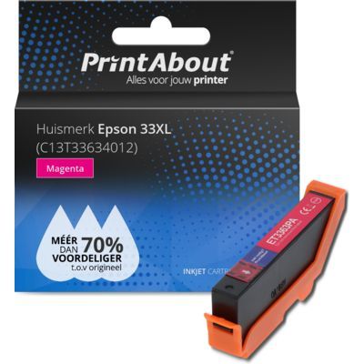 PrintAbout 33XL Magenta Ink Cartridge - Compatible with Epson - High Capacity