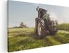 Artaza Canvas Schilderij Tractor op het Gras - 120x60 cm