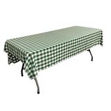 LA Linnen Gingham Tafelkleed, 60" x 90", Jager Groen/Wit