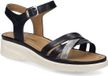 Josef Seibel Sevran 02 Dames Platte Sandalen Zwart-Kombi Leer Sleehak 38
