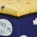 Merkloos Relaxdays poef kinderkamer - piraat design - opbergpoef vouwbaar - 31 x 31 x 31 cm - blauw-geel