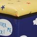 Merkloos Relaxdays poef kinderkamer - piraat design - opbergpoef vouwbaar - 31 x 31 x 31 cm - blauw-geel