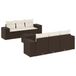 VidaXL 7-delige Loungeset met kussens, poly rattan, bruin