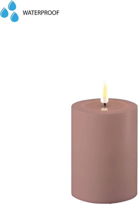 Deluxe Homeart - Led Kaars Outdoor Dust Red 7,5 x 10 cm