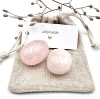 Zakje Liefde - Rozenkwarts Trommelsteen - Edelstenen Cadeau