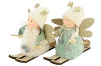 HBX natural living Ange sur skis 12,5x6x11,5cm menthe