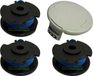 Ryobi 3 bobines de fil + capot pour OLT 1825, 1830, 1831, 1832, P 2000, 2001, 2002, RAC142