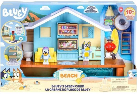Moose Toys Bluey's Beach Hut - BLUEY - Speelset met exclusief beeldje en meer dan 10 accessoires