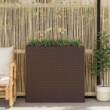 Maison Exclusive - Jardinière surélevée pour jardin avec 4 pots, en résine tressée imitation rotin, couleur marron
