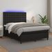 Maison Exclusive - Lit boxspring avec matelas et éclairage LED, noir, 140x200 cm, similicuir