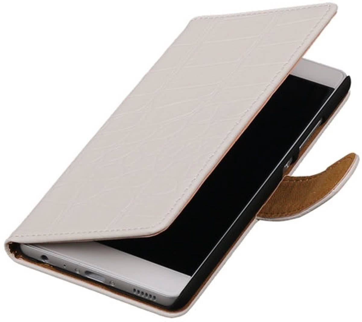 Best Cases Wit Krokodil booktype wallet cover hoesje voor HTC Desire 300
