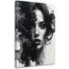 Tableau Moderne 30x45, Portrait d'une femme fumée abstrait noir et blanc