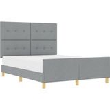 Lit Double Lit Adulte Cadre De Lit Avec Tête De Lit Gris Clair 160 x 200 cm Tissu