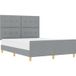 Lit Double Lit Adulte Cadre De Lit Avec Tête De Lit Gris Clair 160 x 200 cm Tissu