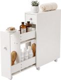 Merkloos Relaxdays Niskast - 16x62x48 cm - wit - met bergruimte