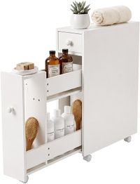 Merkloos Relaxdays Niskast - 16x62x48 cm - wit - met bergruimte