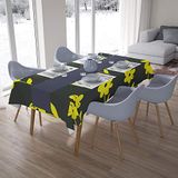 Bonamaison Tafelkleed, Anti-Mold, Sneldrogend, Waterdicht, 100% Polyester Tafellaken, Neon Geel, Rook, 140 x 200 Cm