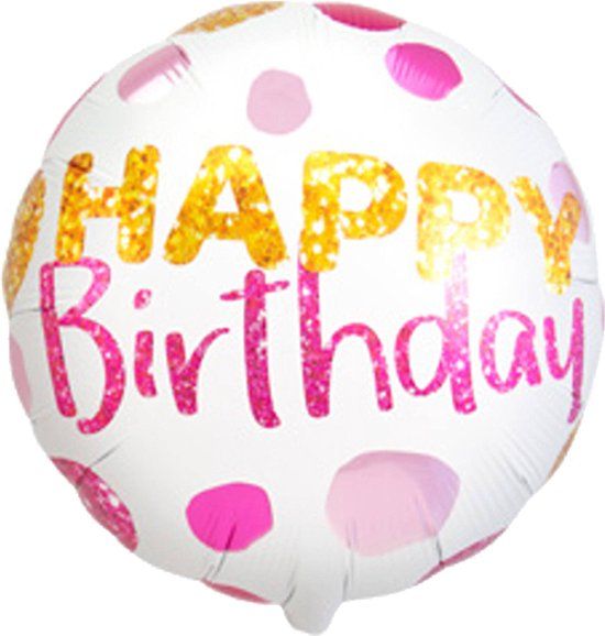 Folat Folieballon Happy Birthday Dots 45 cm