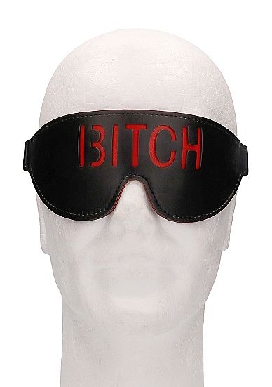 Ouch! Blindfold - BITCH - Black - Zwart - 8714273504982