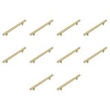 Amig - Pack van 10 Meubelgrepen - 96 Mm - Geborsteld Goud - Gemaakt van Staal - Voor Lades en Kasten - Mod. 837