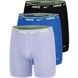 Nike Essential Cotton Stretch Boxer Brief Boxershort - Verpakking 3 stuks Heren-paars, blauw, Maat L