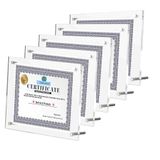 TUKA-i-AKUT 5X Acryl Posterlijsten voor A4 Poster, Dubbel Acryl Paneel Kristalheldere, Desktop Tafelblad Displayframe voor Familiefoto Documenten Certificaat Flyer Posters, TKD9400-A4-5x