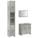 vidaXL Ensemble de meubles de salle de bain 3 pièces, bois d'ingénierie, gris béton