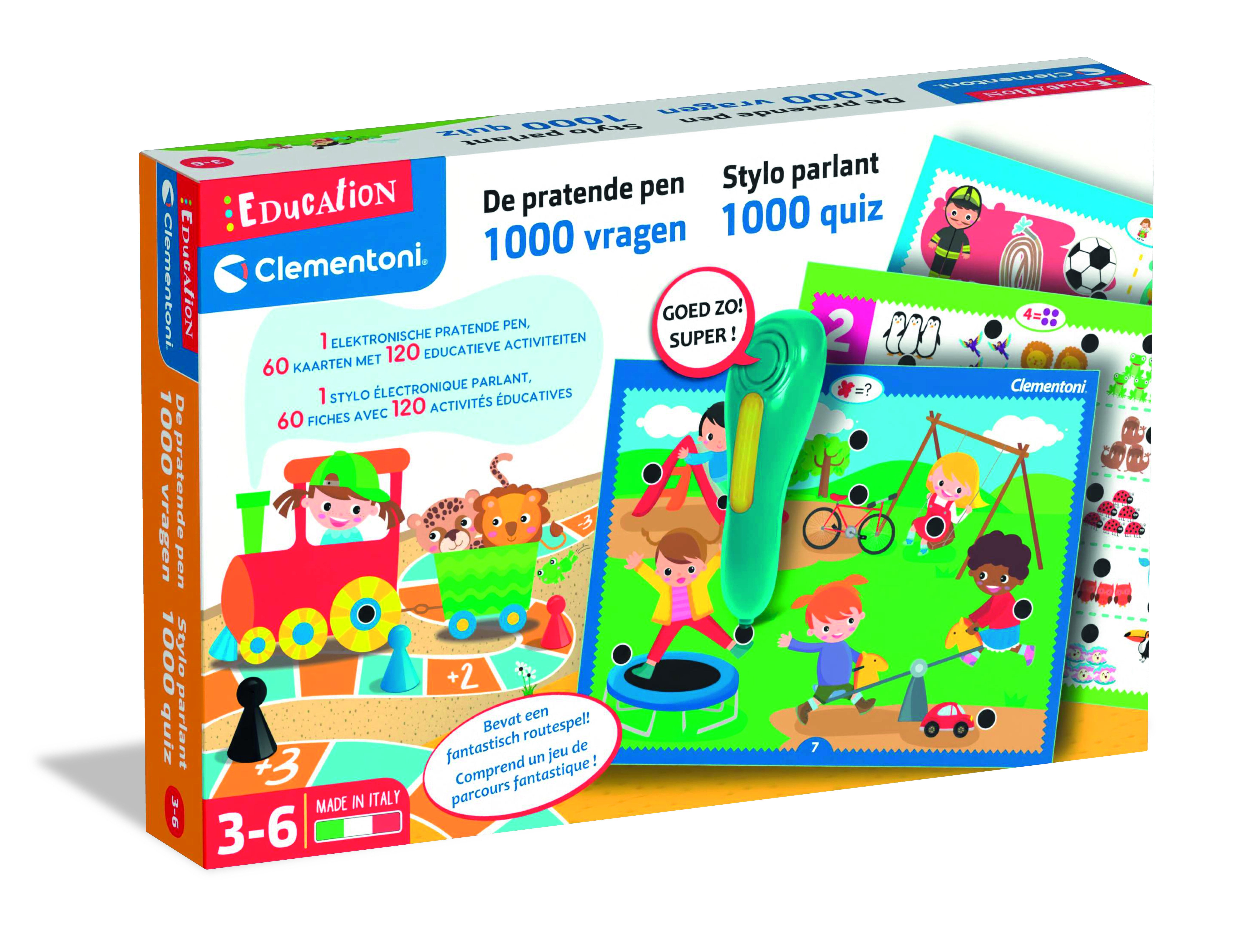 Clementoni Pratende Pen Educatief Spel 60 educatieve kaarten 1000 vragen 3-6 jaar Nijntje