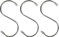 Benson S-Haak Plat 70 mm - Roestvrij en Stevig - 3-Delig Set