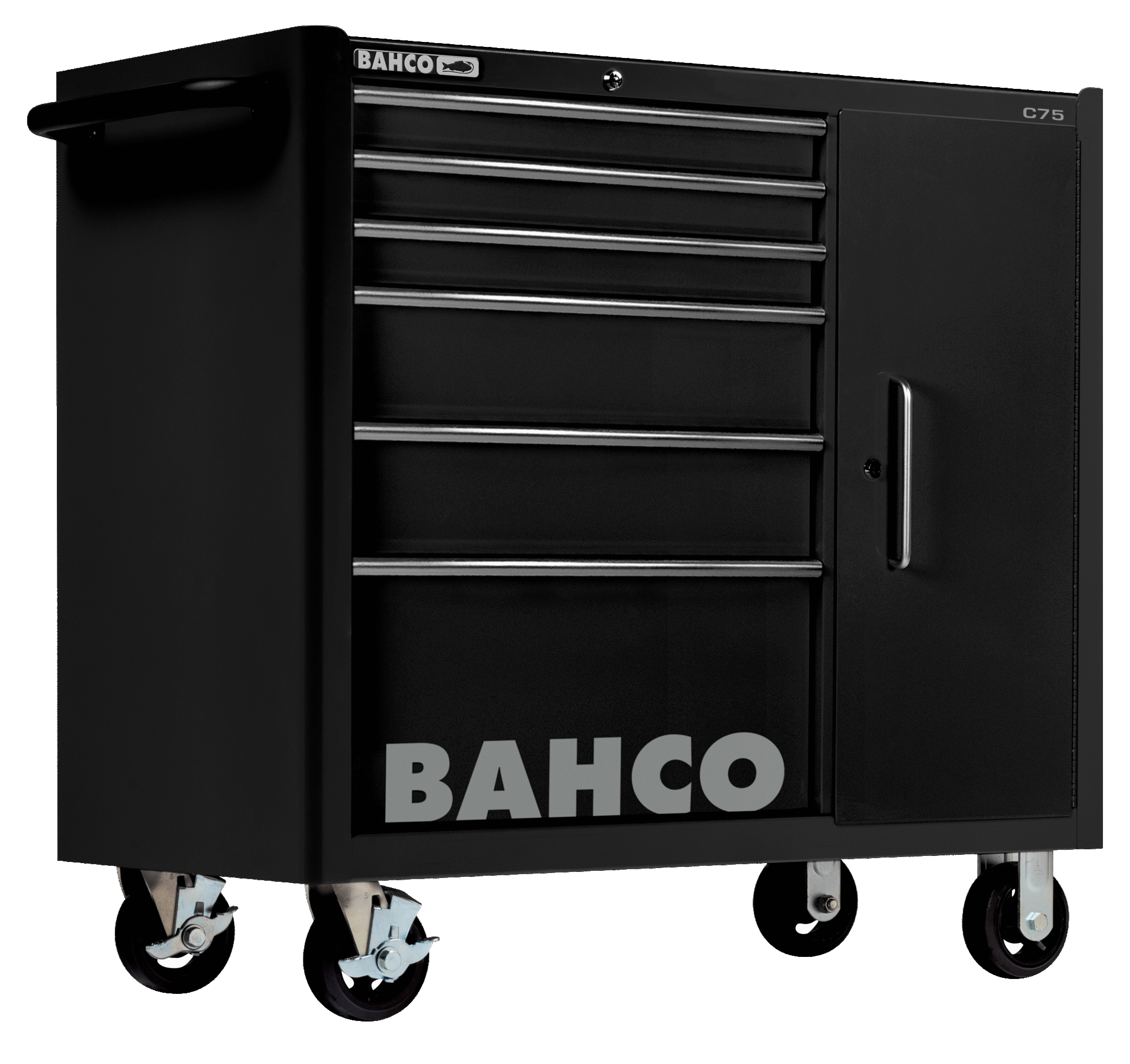 Bahco Gereedschapswagen 'classic' C75 40" met 6 lades en opbergkast zwart | 986 mm x 501 mm x 1100 mm - 1475KXL6CBLACK