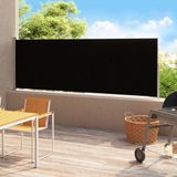vidaXL Tuinscherm uittrekbaar 220x514 cm zwart