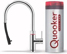 Quooker NL Flex keukenkraan koud, en kokend water inclusief uittrekbare uitloop met PRO3 reservoir chroom 3XCHR