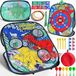 Jeu de lancer 5-en-1 Dinosaure pour enfants avec jeu de fléchettes et jeu d'anneaux