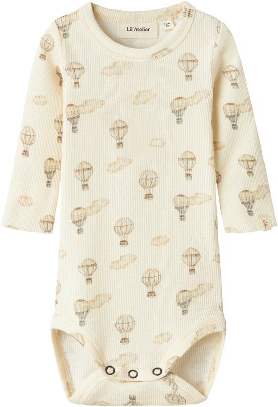 LIL' ATELIER NAME IT NBNGAVO EMO LS SLIM BODY LIL NOOS Unisex Lange mouw Turtledove Katoen/Lyocell/Elastaan
