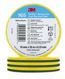 3M 165YG6E Ruban isolant vert/jaune 25 m x 19 mm