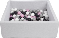 Viking Choice Ballenbak - stevige ballenbad - 90x90 cm - 150 ballen Ø 7 cm - wit, roze, grijs, zwart.
