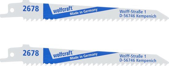 Wolfcraft Reciprozaagblad voor hout met spijkers - 130mm Sabelzaagblad BIM - 2678000