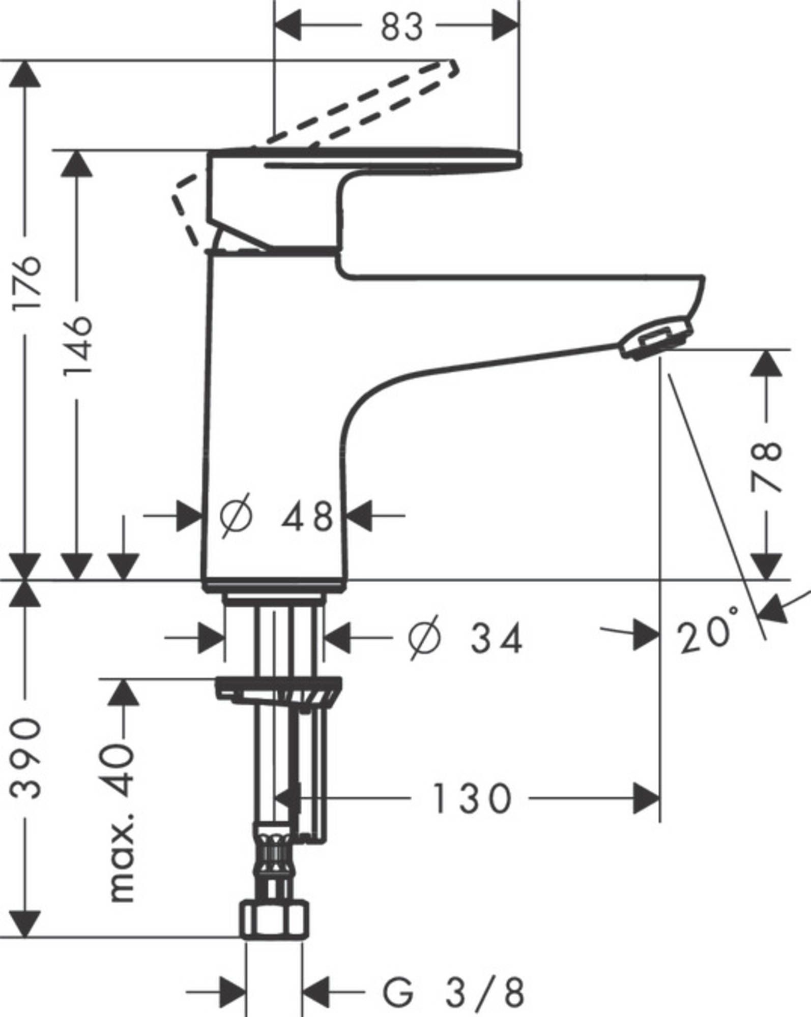Hansgrohe Vernis badkraan chroom 71443000