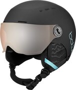 Bollé Unisex Youth Quiz Vizier Skihelm, Mat Zwart & Blauw, 49-52 cm