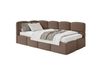 Lit ado 120x200, tête de lit à gauche, matelas, velours marron