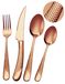 Set de couverts en 24 pièces, finition or rosé moderne, pour 6 personnes