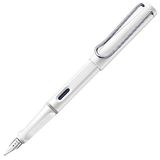 LAMY safari white - Vulpen met ergonomische greep & gepolijst stalen penpunt in maat EF - ideaal voor schrijven en kalligrafie - inclusief LAMY T 10 blauwschrijvend patroon - Rechtshandig