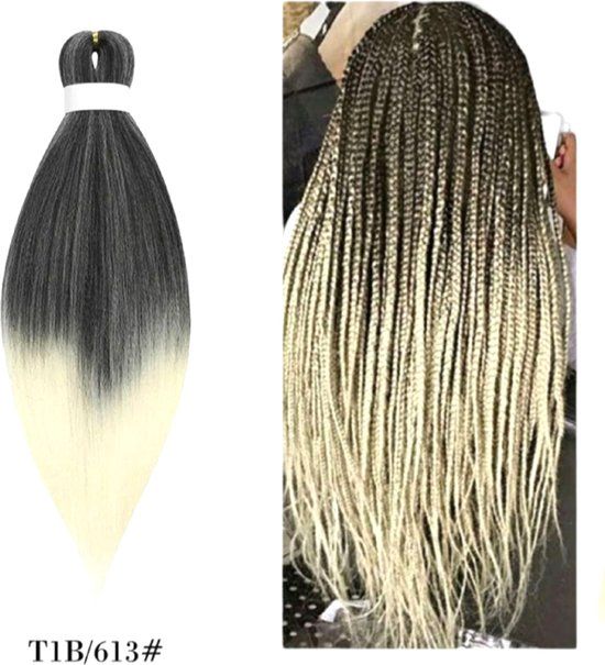 Frazimashop - 24 inch 1b/613 Ombre Blonde Pre-Stretched Jumbo Braiding Hair