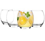 Glasmark KROSNO 1992 glazenset 4-delig drinkglazen waterglazen drinkglazen sapglazen laag glas vaatwasmachinebestendig 4x300 ml