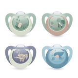 NUK First Choice Tétines Jour & Nuit | 18-36 mois | Sucettes orthodontiques phosphorescentes | Apaise 99% des bébés | Assorti | Lot de 4